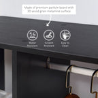 Rolling Open Wardrobe Hanging Rail Storage Shelves for Clothes, Black