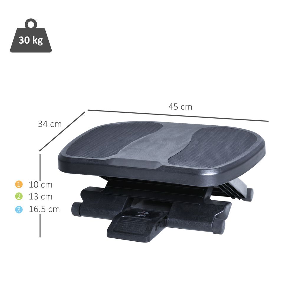 Adjustable Under-Desk Footrest Height Angle Tilt Anti-Slip