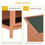 Rabbit Hutch Outdoor Guinea Hutch Bunny Cage with No-Leak Trays, Divider, 136 x 50 x 93cm, Orange