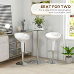 Round Bar Table for 2 People, High Pub Table with Tempered Glass Top
