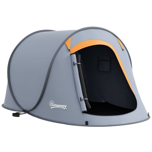 Pop up Camping Tent for 2 Man, 2000mm Waterproof with Carry Bag, Grey