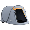 Pop up Camping Tent for 2 Man, 2000mm Waterproof with Carry Bag, Grey