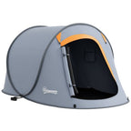 Pop up Camping Tent for 2 Man, 2000mm Waterproof with Carry Bag, Grey