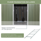 9 x 6FT Garden Metal Storage Shed Tool Box Foundation Vent & Doors Green