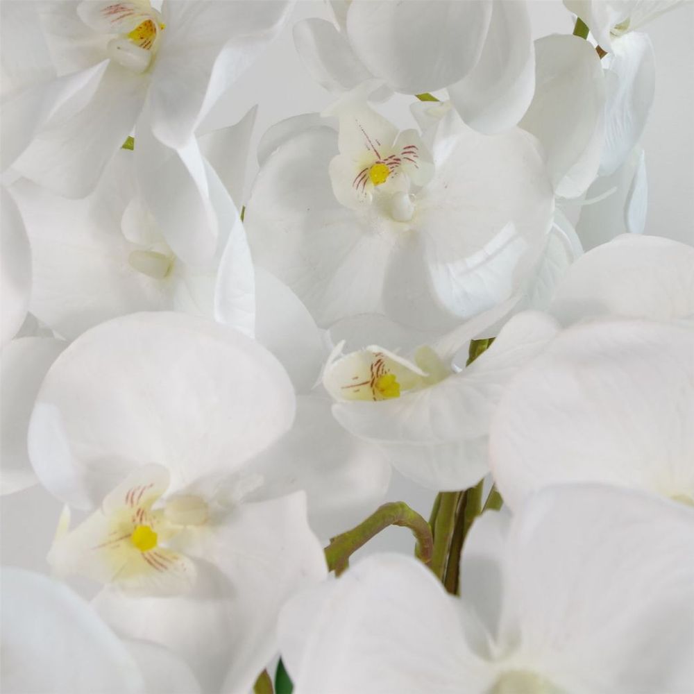 Deluxe 85cm Artificial Bush Orchid - White