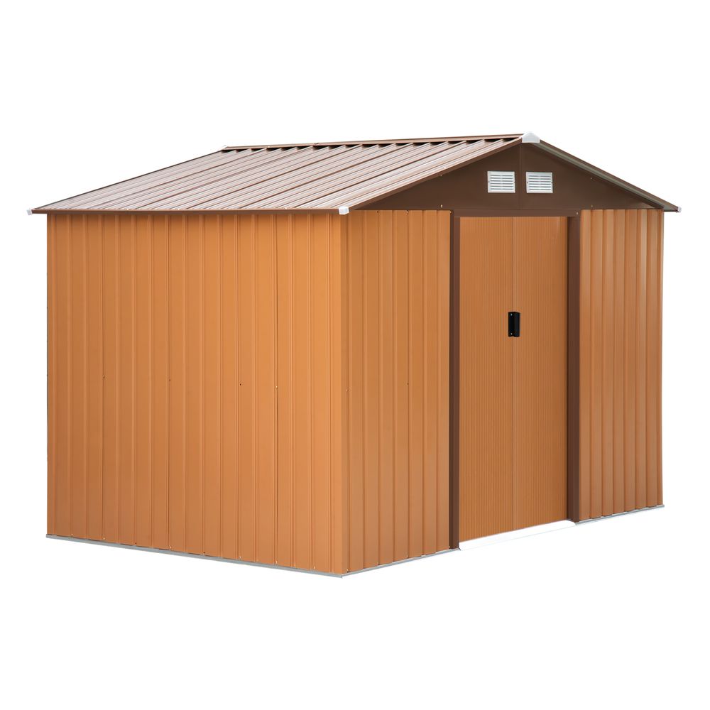 Lockable 9x6 ft Metal Shed - Khaki Storage Yard Container