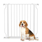 Dog Gate: Wide Stair Gate w/ Door, Pressure Fit, 75-85cm, White
