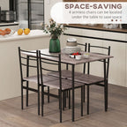 5 Piece Dining Table and Chairs Set, Space Saving Table and 4 Chairs with Matching Detail
