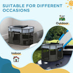 Portable Dog Pen - Puppies, Rabbits, Kittens, Guinea - Grey in Grey