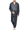 SILK PJS LONG SET MENS SMALL BLACK Pyjamas