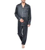 SILK PJS LONG SET MENS SMALL BLACK Pyjamas