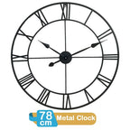 78CM ROMAN METAL CLOCK: Stunning, Statement-Making Open Back Wall Clock with Metal Numerals