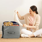 2Pk Medium Storage Bags - Grey, Multifunctional, Huge Capacity, Material, Clear Window, Strengthened Design