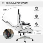Racing Style Gaming Chair with Reclining Function Footrest, Black