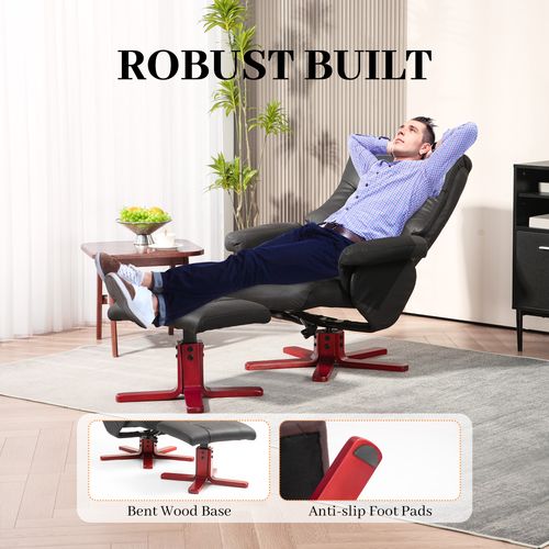 Recliner Chair with Footstool, Backrest Adjustable, Armchair