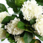 Artificial White Hydrangea Plant - 75cm Tall, Silk Flowers, Wood Trunk
