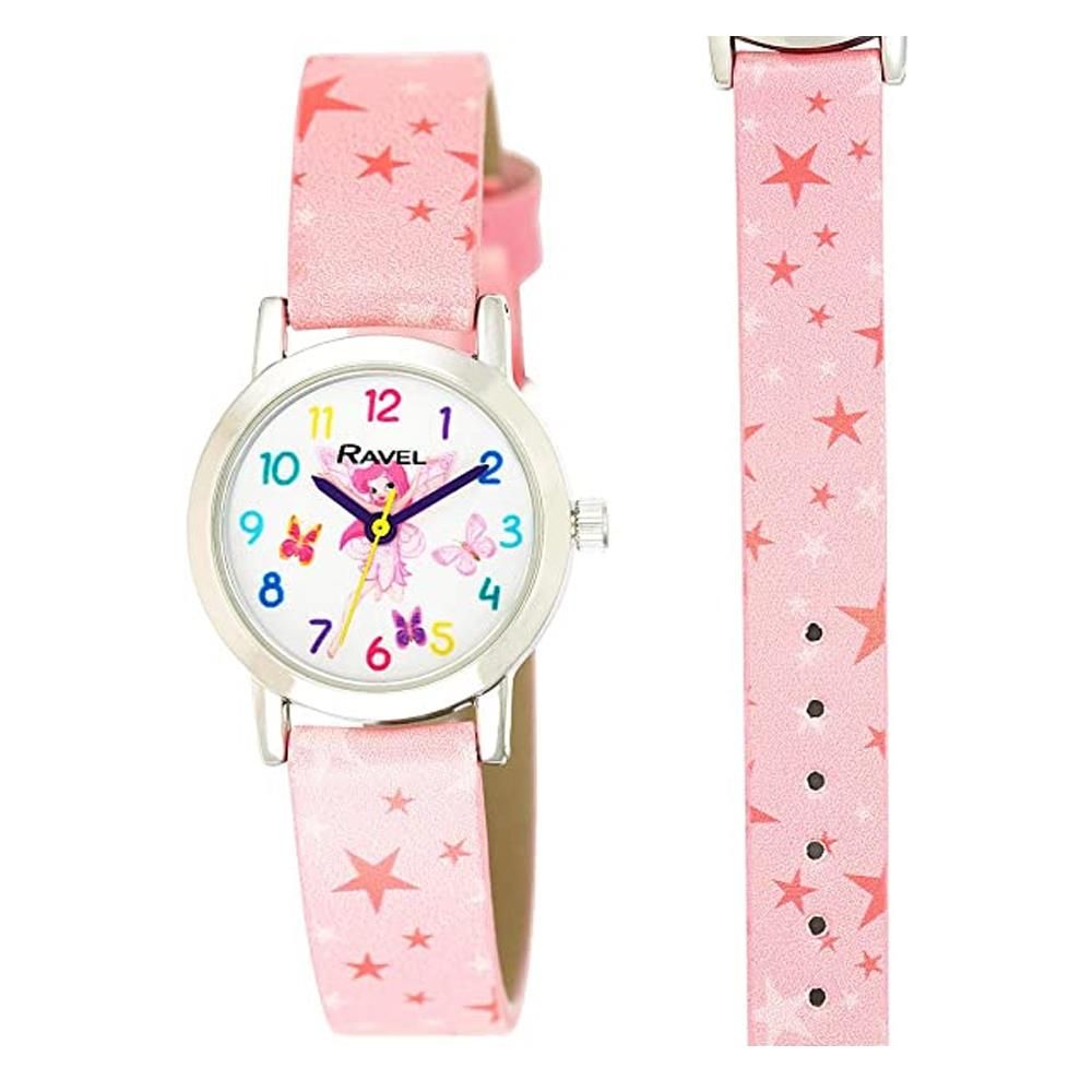 Children's Fairy Dial Pink Stars Watch