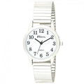 Ladies Bold Number White Dial Expander Bracelet Watch with Bracelet Details