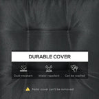 Black Replacement Garden Seat Cushion - 40 x 40cm - Ties - Dining Chair Pad