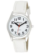 Ravel Women's Classic Super Bold Easy Read Strap Watch R0125L White