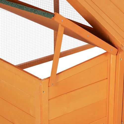 Wooden Chicken Run with Nesting Box, Openable Roof for 4-8 Chickens Ducks