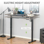 Electric Standing Desk, 140 x 70cm Height Adjustable Sit Stand Desk with 4 Memory Smart Panel, Stand Up Desk for Home Office, Black and Teak