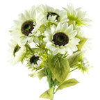 Pack of 6 x 88cm White Artificial Sunflower - 18 heads in White
