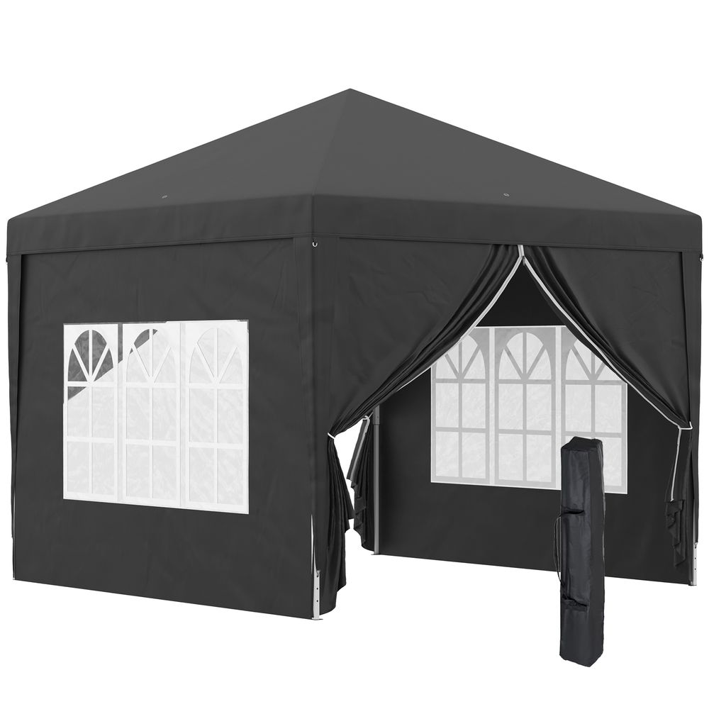 3x3m Pop Up Gazebo Party Tent Canopy - Black