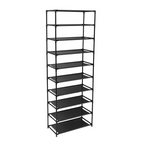 10 Tier Stackable Shoe Rack Storage Shelves - Stainless Steel Frame Holds 50 Pairs Of Shoes