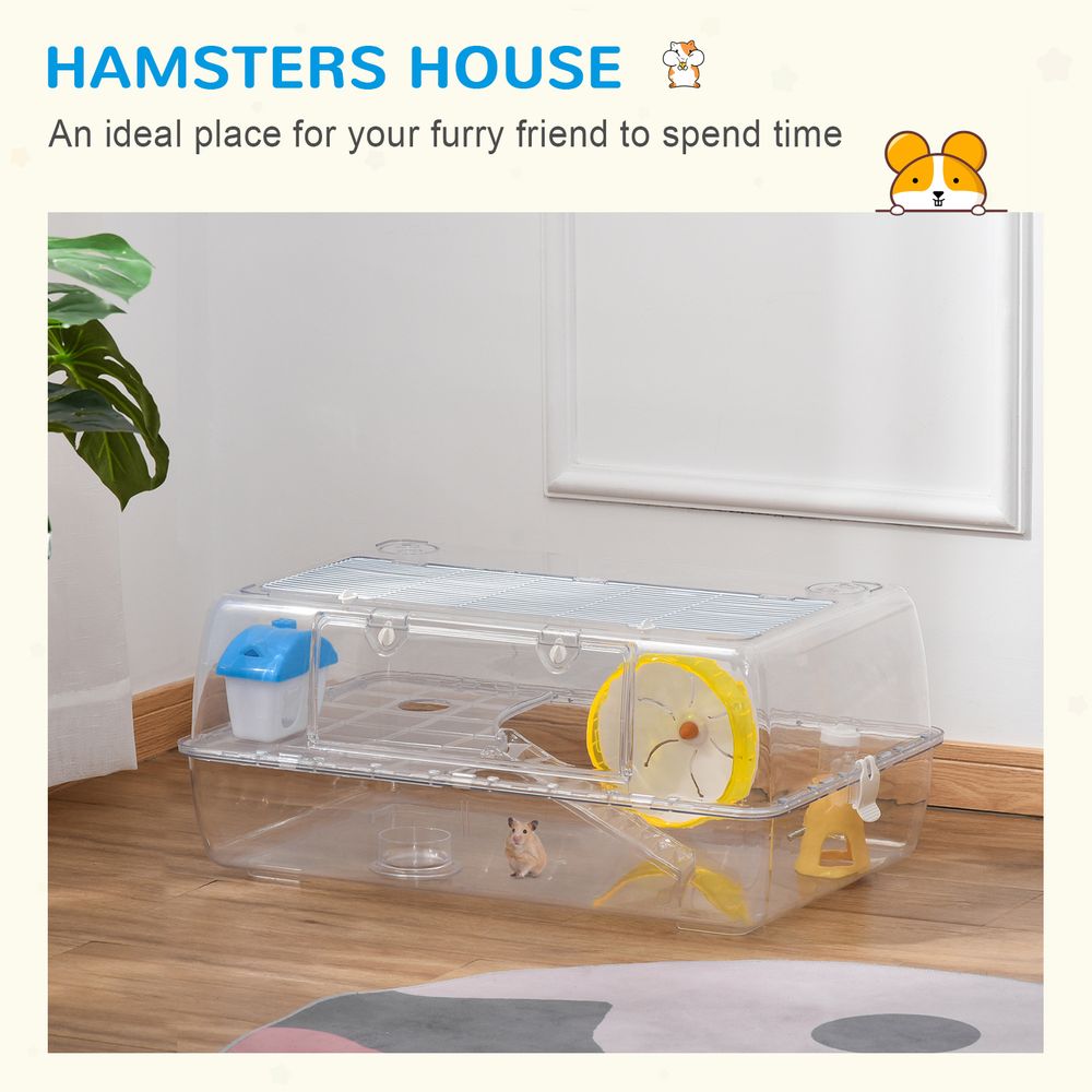 2 Storey Hamster Cage Small Pet Animal Cage Double Layers Running Wheel Drinker Feeding Bowl