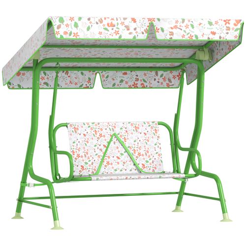Kids Garden Swing Chair, Swing Seat with Adjustable Canopy, Green