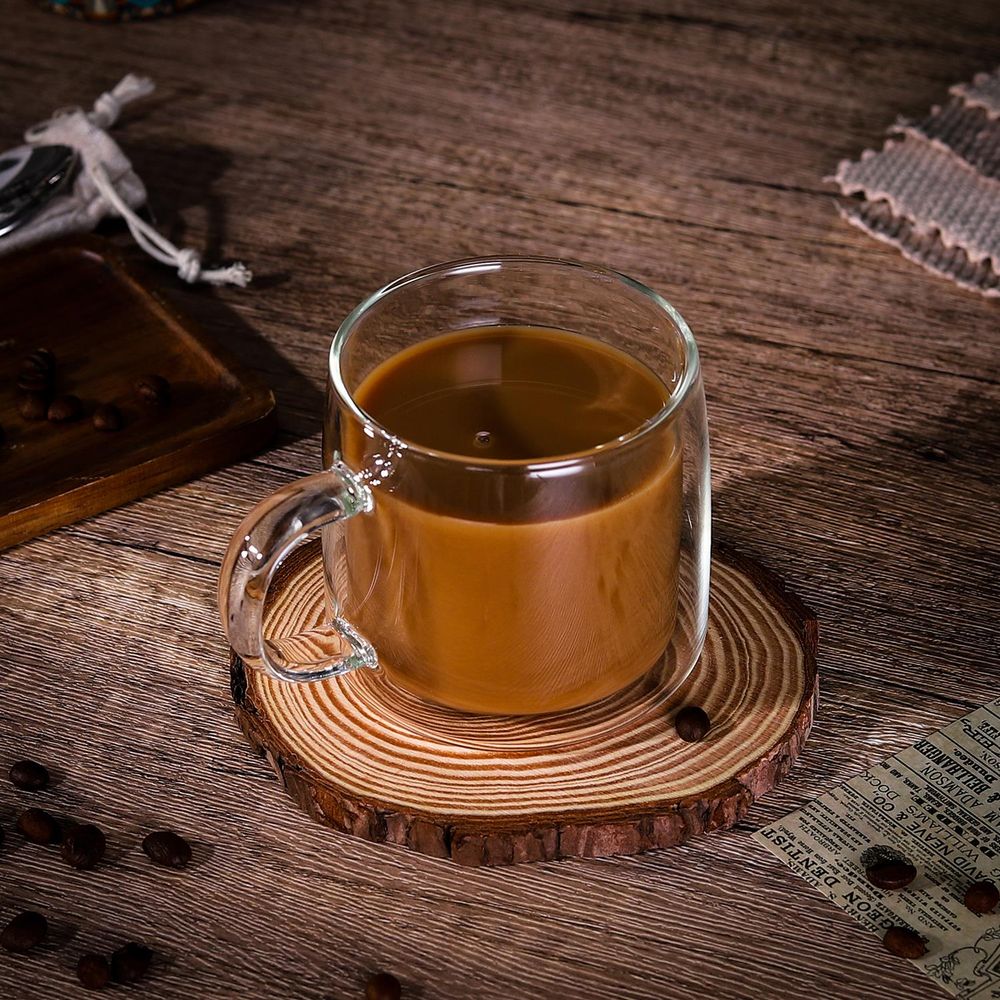 DOUBLE WALL GLASSES - Heat-proof Cups for Hot & Cold Drinks