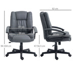Dark Grey Faux Leather Office Chair - Comfortable and Stylish Design for Home and Office