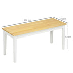 Pine Wood Dining Bench - Natural Finish, Seats 2 - Versatile & Durable
