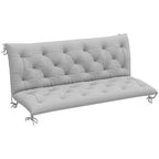 3 Seater Garden Bench Cushion Outdoor Seat Pad w/ Ties Light Grey
