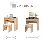 Dressing Table Set with Padded Stool - Stylish, Multi-Purpose, Mirror, Storage, Comfortable
