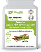 Highest Strength KSM-66 Ashwagandha w/ Organic Black Pepper 500mg 90 Caps
