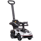2 in 1 Baby Ride on Push Car Toddler Push Along Car, White