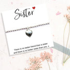 Silver Stretch Beaded Bracelet+Message Card - Gift for Sisters
