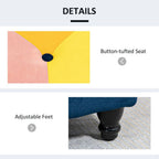 114x47x47cm Velvet Storage Ottoman - Button-tufted Footstool Box for Stylish and Organized Home
