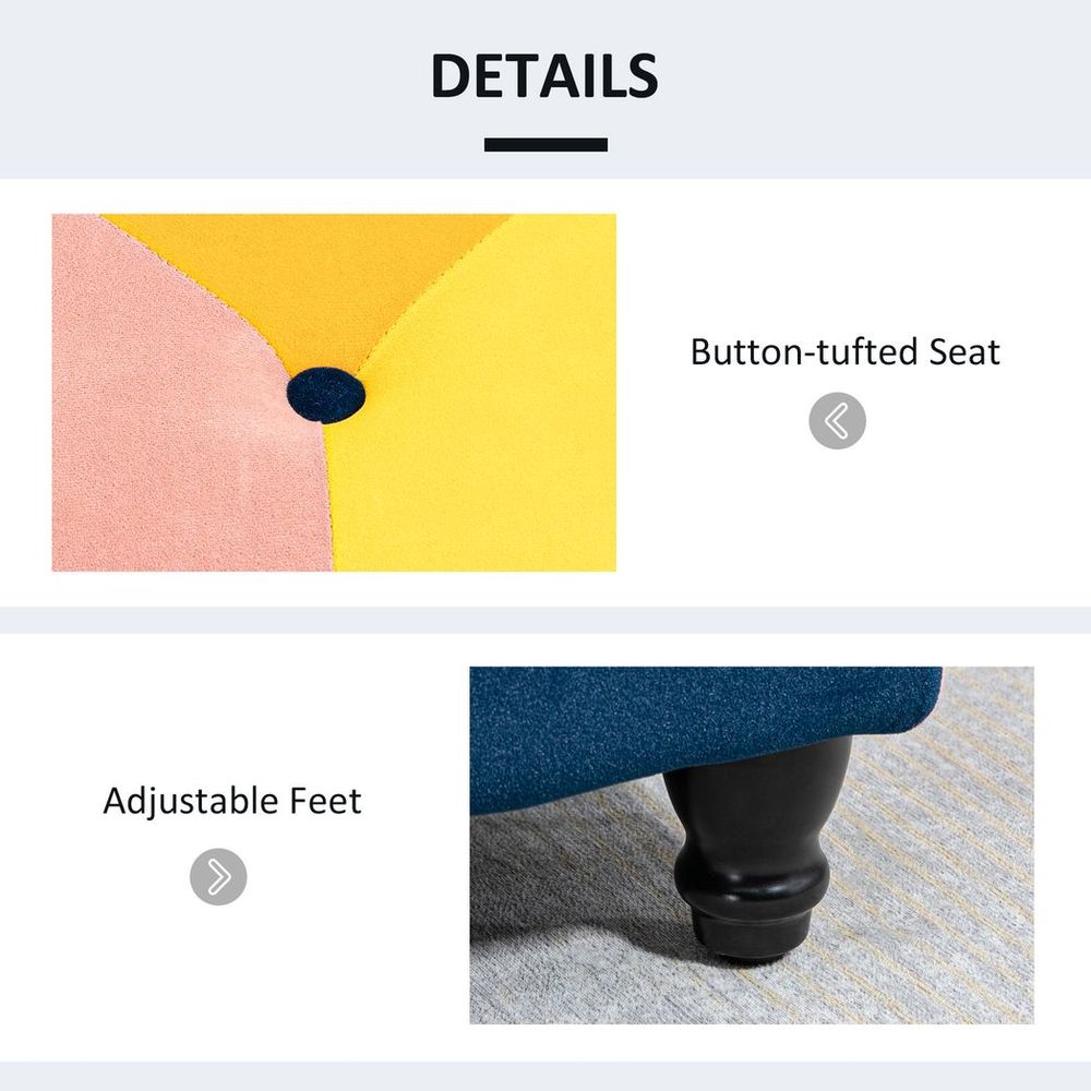 114x47x47cm Velvet Storage Ottoman - Button-tufted Footstool Box for Stylish and Organized Home
