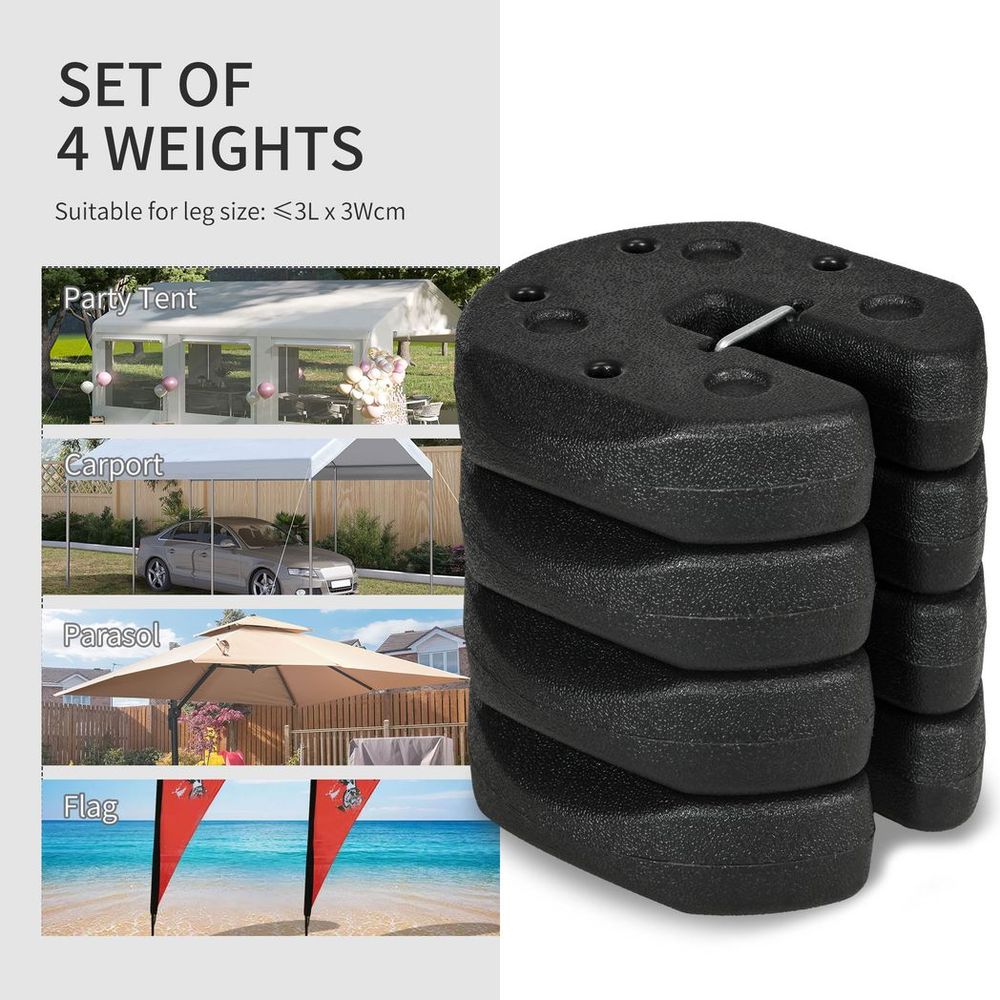 Gazebo Weights - Set of 4, Reinforce Pins, Easy Carry Belt - 12KG