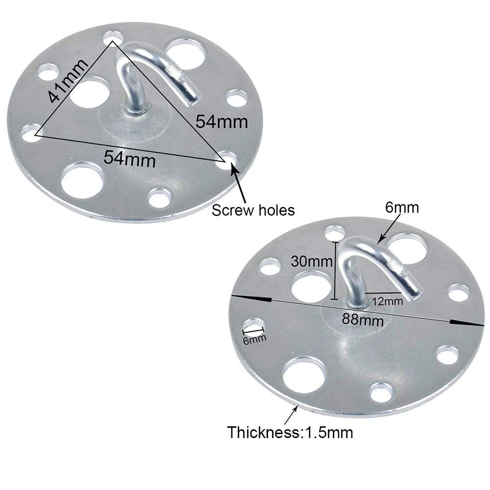Steel Ceiling Hook Plate Bracket - Heavy Duty Chandelier Light Holder - Easy Installation - 100% Satisfaction