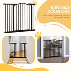 Adjustable Metal Pet Gate - Auto-Close, Black