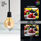 3 Pack E27 LED Edison Dimmable Vintage Amber Glass Warm white 2700K Light Bulbs in White