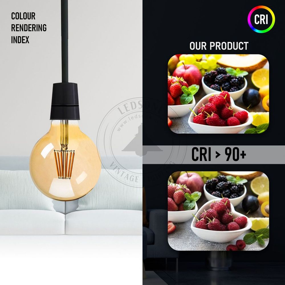 3 Pack E27 LED Edison Dimmable Vintage Amber Glass Warm white 2700K Light Bulbs in White