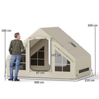 Inflatable Camping Tent with Pump, 2-4 Person Glamping Tent