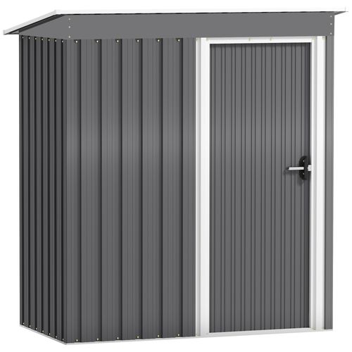 5 x 3ft Garden Storage Shed Sliding Door Sloped Roof Tool, Grey