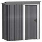 5 x 3ft Garden Storage Shed Sliding Door Sloped Roof Tool, Grey