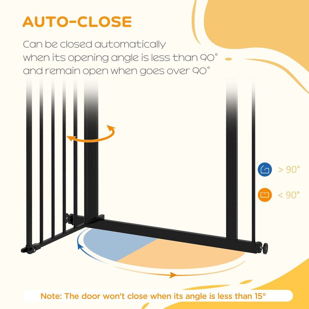 Adjustable Safety Gate - Keep Pets Safe, Easy Assembly, Black